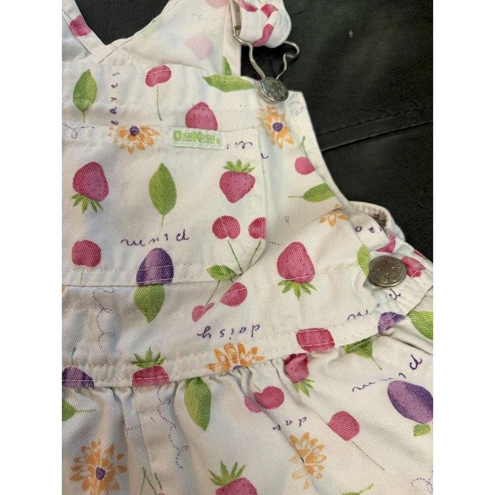 Vintage Rare Fruit Print OshKosh B'gosh Overalls 3T